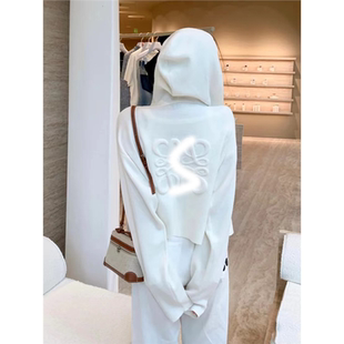 2025春夏新款 连帽毛衣女设计感小众拉链外套潮 高级感休闲炸街长袖