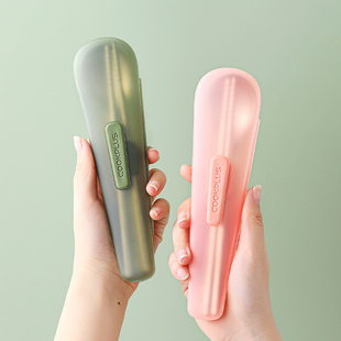 乐扣乐扣筷子勺子套装不锈钢便携餐具一人收纳盒三件套学生上班族