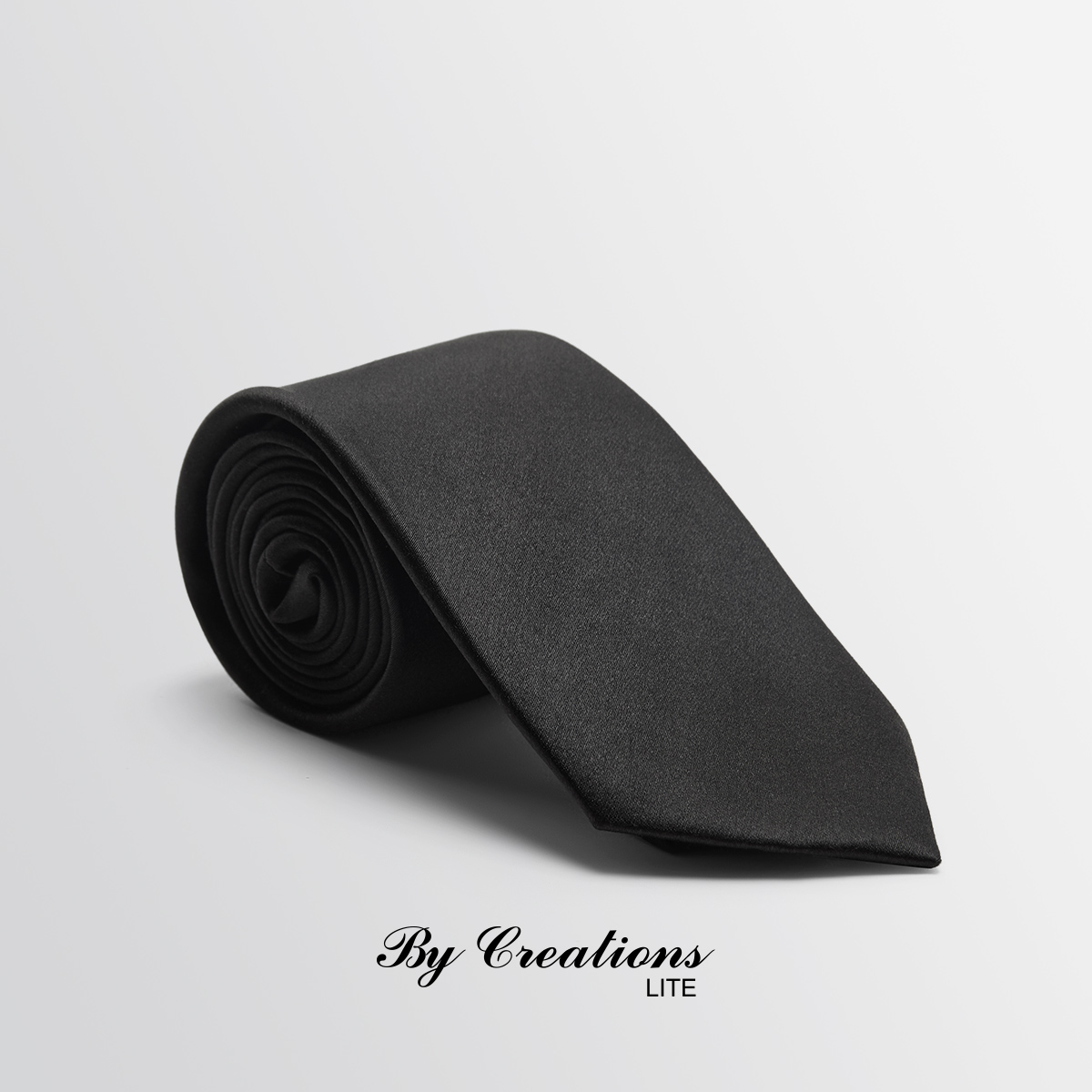 ByCreations柏品 男士商务正装领带礼盒装纯黑色桑蚕丝领部饰品