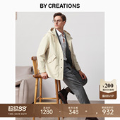 柏品中长款 连帽风衣男防风防皱商务休闲易打理宽松百搭通勤外套