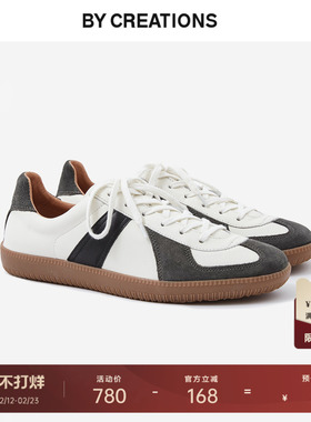 柏品真牛皮商务复古德训鞋男翻毛耐磨柔软牛津底运动休闲通勤板鞋