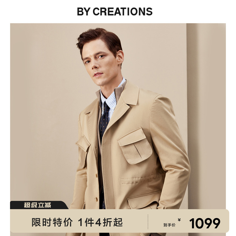 柏品意大利进口面料猎装夹克