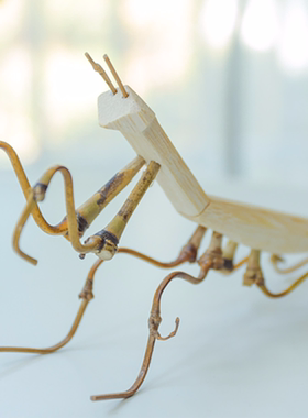 zakka竹制螳螂蚂蚱桌面工艺品