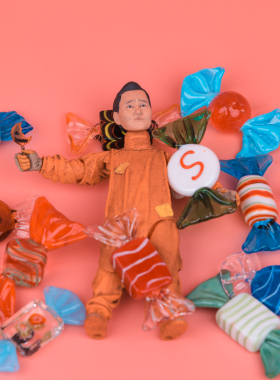 可爱风玻璃卡通拉丝糖果工艺品