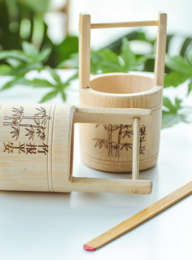 摆件水桶竹报平安工艺品