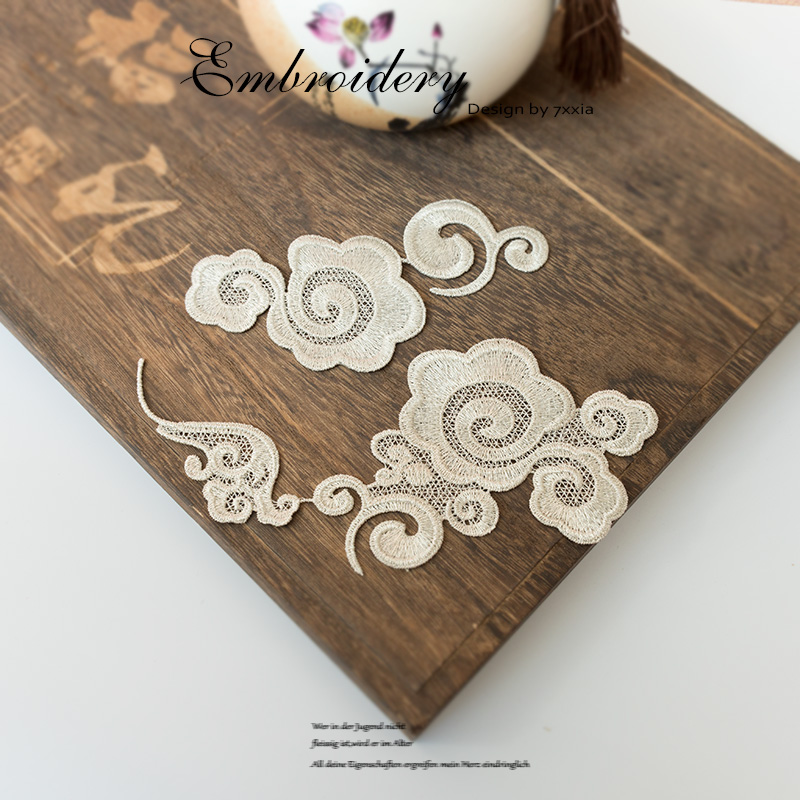 中国风云朵绣花贴祥云服装辅料