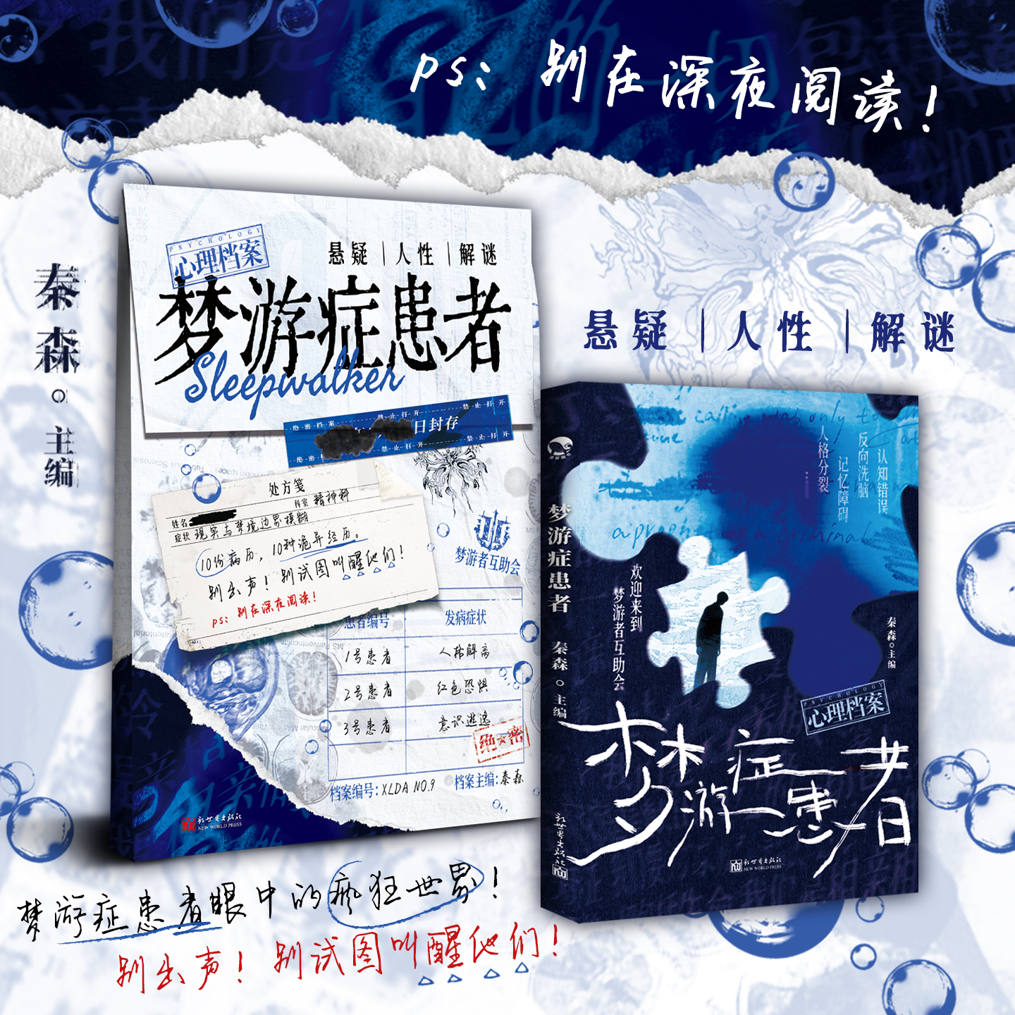 心理档案系列 悬疑+人性+解谜 秦森 主编 带你看透人心的纸上解谜游戏书 梦游症患者18号公寓十号病房疯人日记 正版 新视角