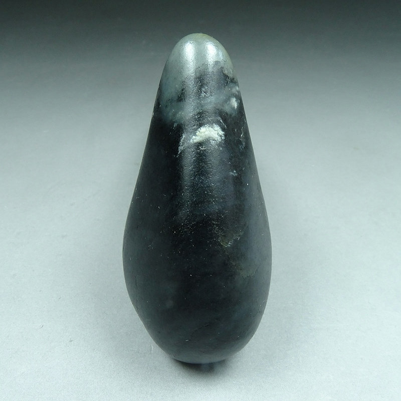 新疆正宗和田玉籽料原石56.9克玉石天然原籽籽玉黑墨玉青花把件J