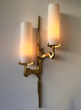 1950s Set of 2 Gilded Bronze Arlus Sconces全铜卧室电视墙壁灯