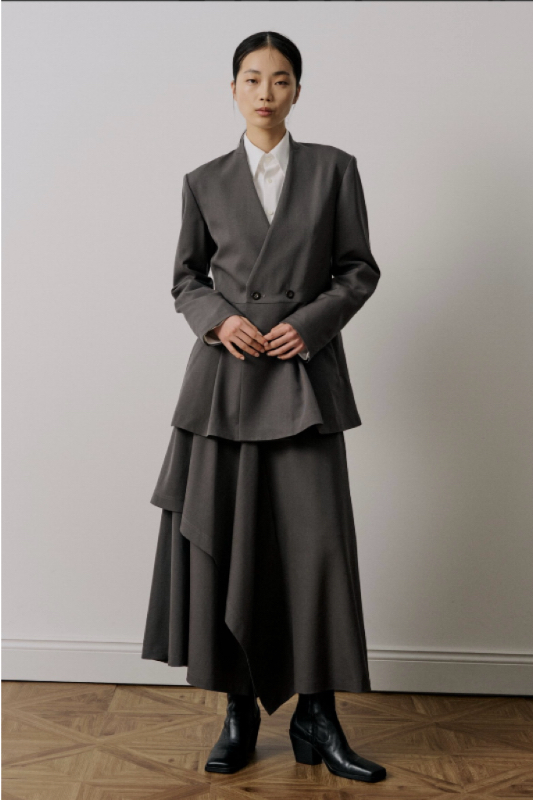 国内现货UJOH25秋冬女士V领西装外套拍下不退