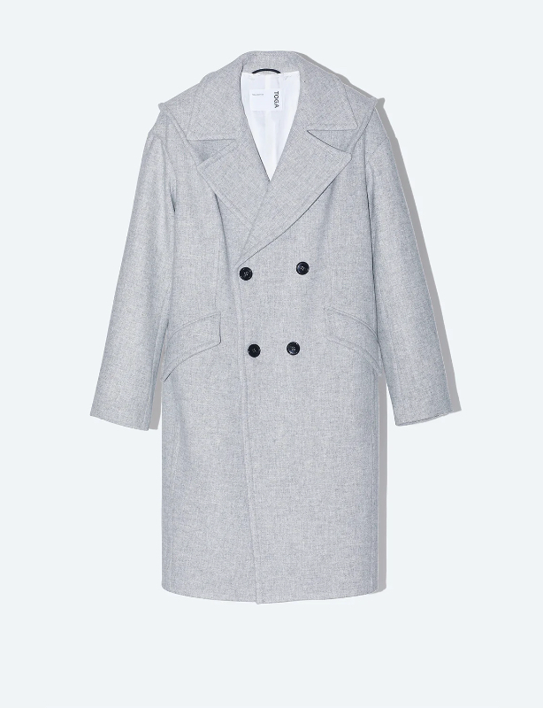 【拍下不退】国内现货TOGA25秋冬DOUBLE MELTON COAT双排扣大衣