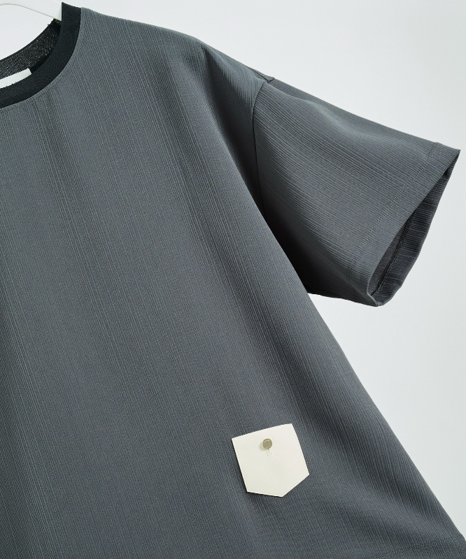 【拍下不退】国内现货CULLNI 25春夏 拼接小皮口袋设计短袖T恤