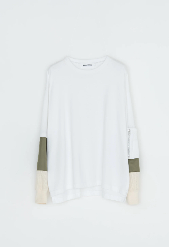 【拍下不退】国内现货DISCOVERED25秋冬拼接袖口长袖T恤