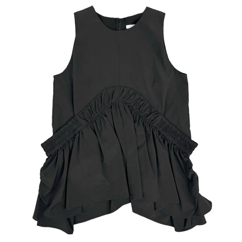 国内现货UN3D25春夏收腰褶皱设计无袖背心拍下不退