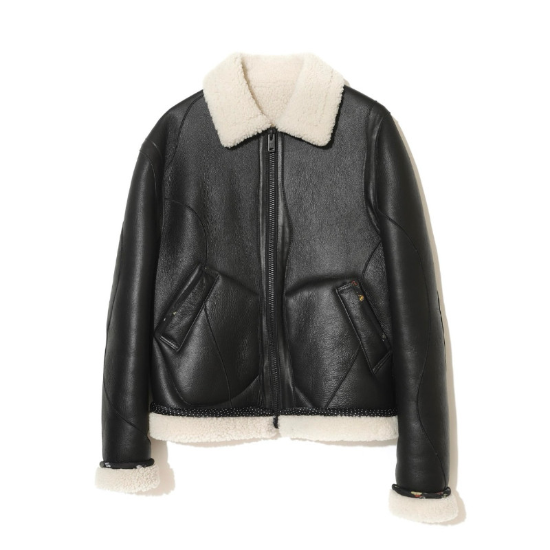 【拍下不退】国内现货UNDERCOVER25秋冬羊皮拼接设计皮衣外套