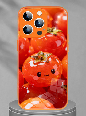 适用华为mate70Air荣耀500pro手机壳nova14保护套Pura80可爱卡通水晶柿子300独特Power橙色400柿柿如意magic8