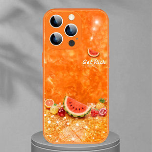 适用OPPOA3夏日西瓜A6水果甜美清新少女感精致iphone14Pro手机壳VIVOIQOO13玻璃华为mate70荣耀magic7苹果AIR