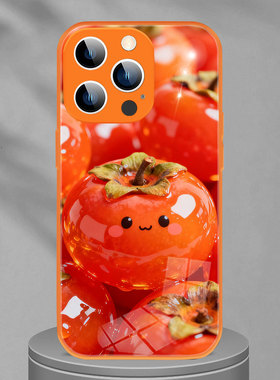适用iphone17promax手机壳苹果16Plus保护套IP15PM可爱14Por卡通水晶柿子13独特12橙色11柿柿如意Air一加ACE6