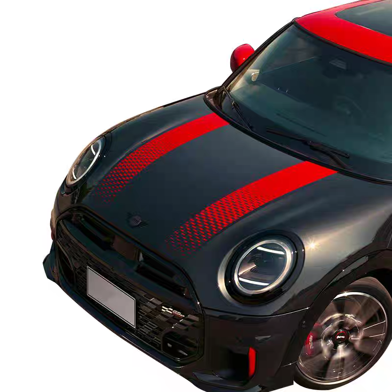 适用MlNl迷你引擎盖车贴F56F66F54电动迷你J01机盖装饰贴纸渐变款