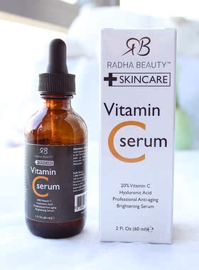 早C晚A！新Radha Beauty 20%衍生VC维C渗透精华液60ml提亮淡化斑