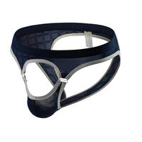 Men's ice silk double D underwear: A fashionable and thin design with front and back hollowed-out flowing, summer breathable, sporty and sexy underwear thumbnail 6