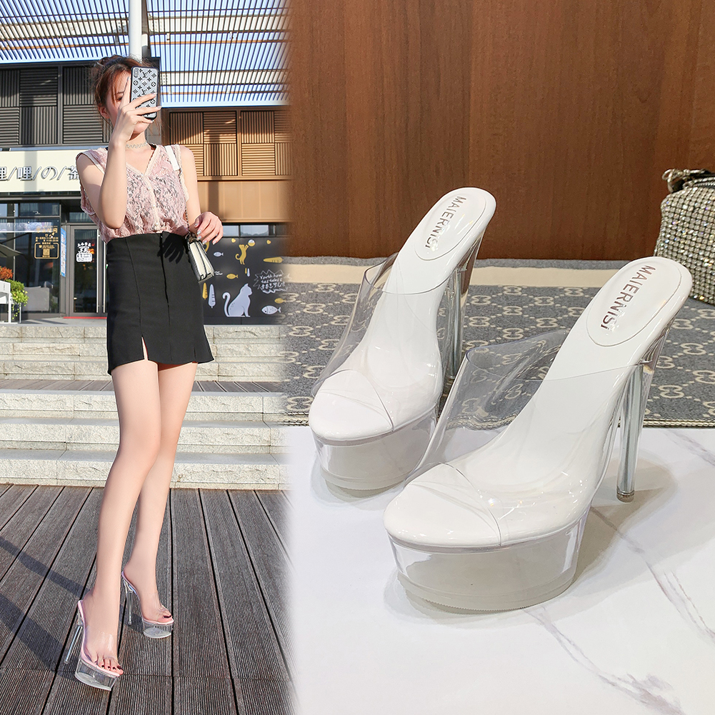 厚底超高跟外穿拖鞋性感防水台