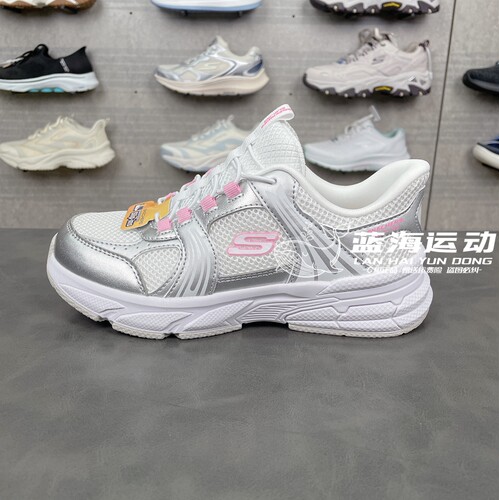Skechers斯凯奇25新款夏季女童闪穿舒适休闲覆古运动鞋319078L