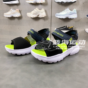 Skechers斯凯奇男童鞋2025夏新款舒适简约魔术贴休闲凉鞋406512L