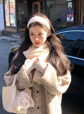 VASSE美蟹 韩版减龄圆领全羊毛圈圈宽松毛衣外套女秋松弛慵懒上衣