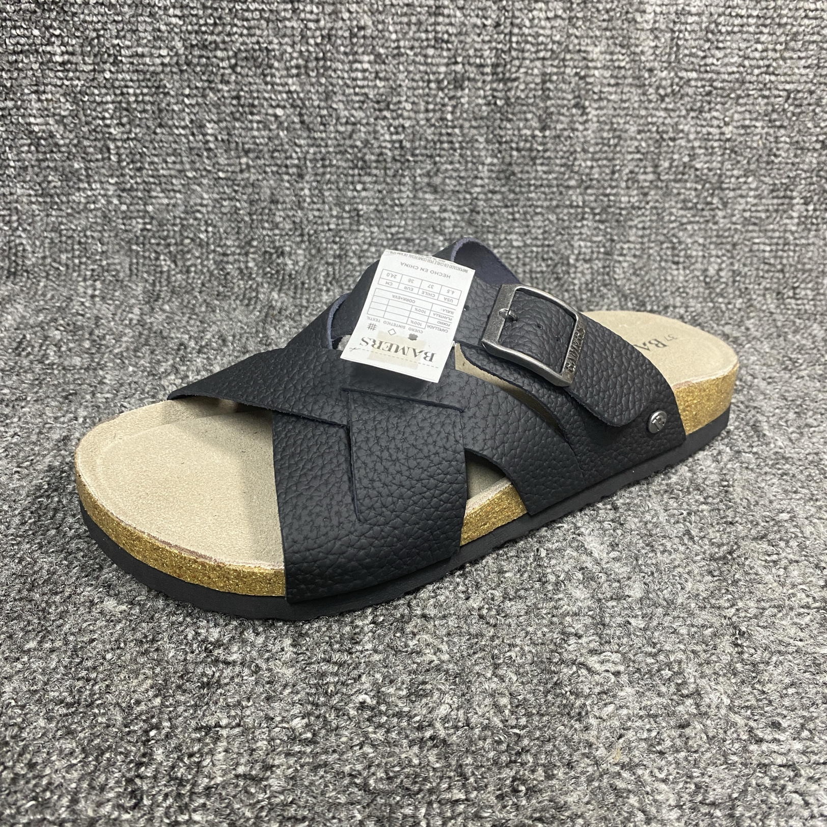 欧美夏季新款头层牛皮外穿时尚软木沙滩鞋厚底交叉带罗马凉鞋37码