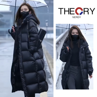 羽绒服女90白鸭绒加厚秋冬季 新款 Nerdy长款 Theory 高端保暖外套潮