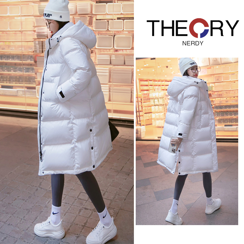 Theory Nerdy羽绒服女中长款新款女款加厚90白鸭绒面包服冬季外套