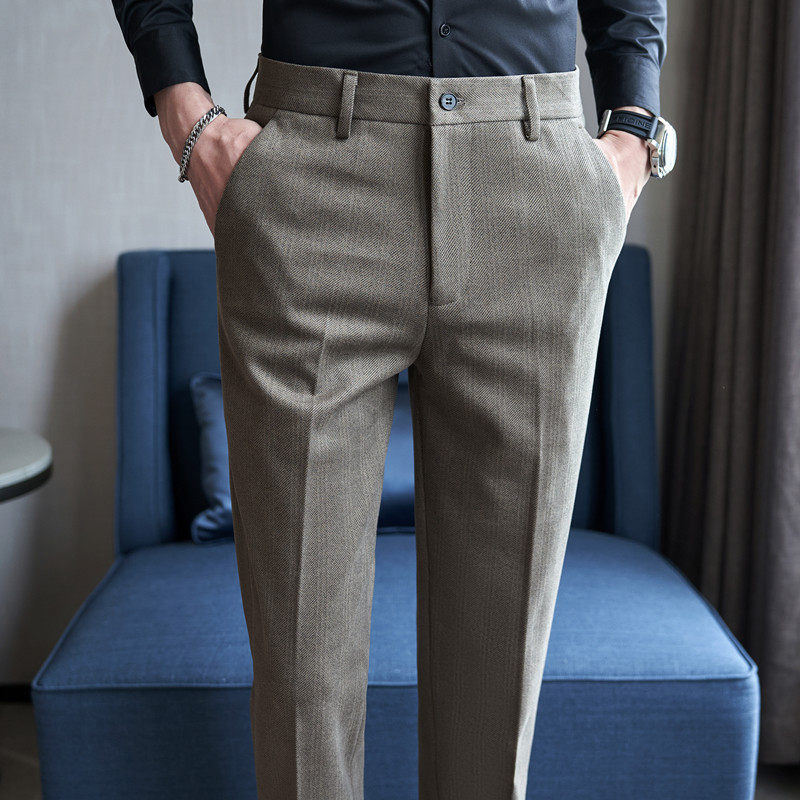 春新款人字纹九分西裤男士休闲裤修身商务西装裤子男裤0119w,男装,西裤,淘宝优惠券,粉丝福利购,淘宝优惠卷