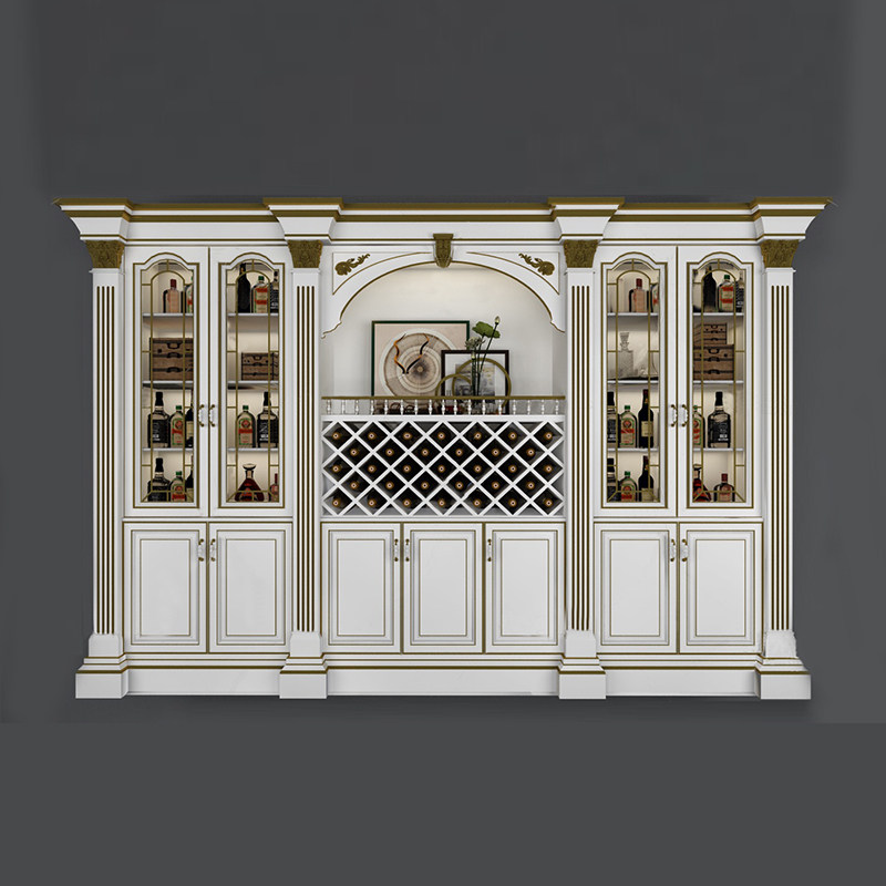 欧式七门酒柜家用靠墙装饰柜子展示柜法式宫廷饰品柜珠宝柜定制