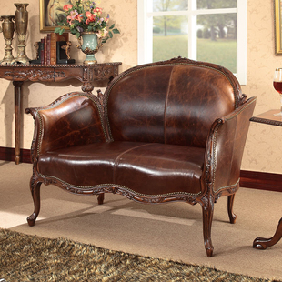 美式简约双人沙发椅真皮躺椅家用客厅卧室休闲椅扶手椅全屋定制