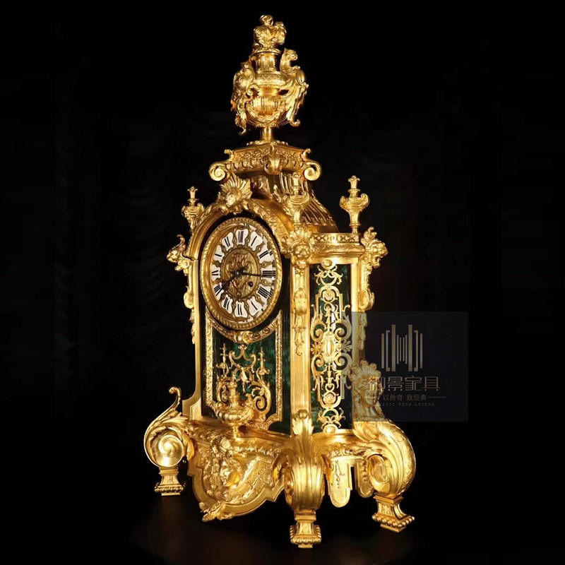 欧式实木落地钟表法式别墅客厅装饰钟巴洛克摆件钟表装饰品摆件