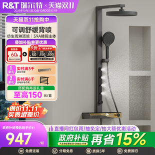 瑞尔特淋浴花洒套装 钢琴键按摩背喷大置物台家用洗澡淋浴器K30T