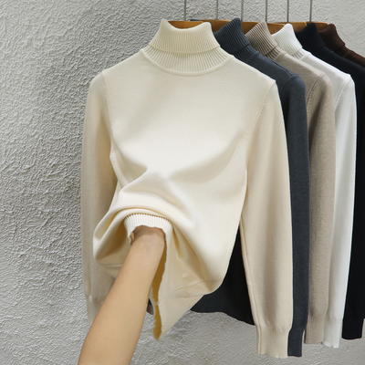 2025秋冬新款高领毛衣女加厚内搭修身显瘦套头打底针织衫长袖上衣