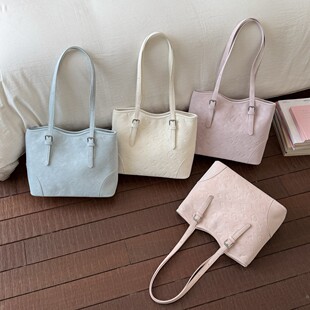 大容量通勤托特包包2026新款时尚潮单肩包包上课通勤卡通印花女包