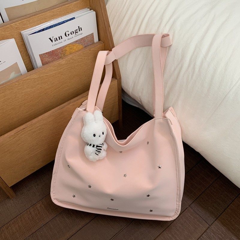 2025新款韩版大容量轻便通勤单肩包铆钉手提托特双肩大包包女,箱包皮具/热销女包/男包,胸包,淘宝优惠券,粉丝福利购,淘宝优惠卷