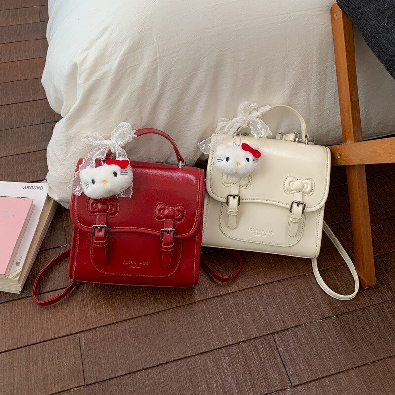 学院风双肩包包女2026新款学生时尚单肩包甜美斜挎包手提小方包