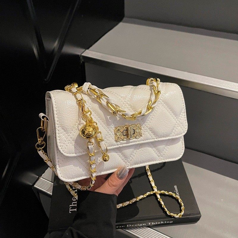 小众设计菱格链条手提小方包2026新款女斜挎包纯色质感单肩包,箱包皮具/热销女包/男包,胸包,淘宝优惠券,粉丝福利购,淘宝优惠卷