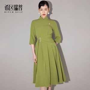 希区瑞普高端中国风改良旗袍复古优雅风连衣裙女新款春夏礼服裙子