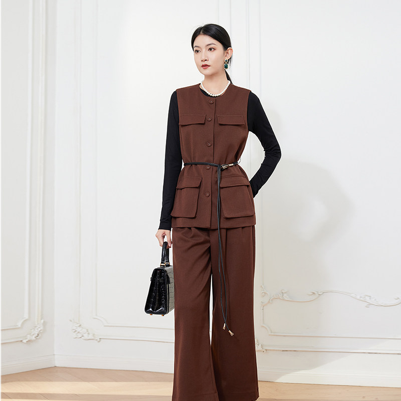 希区瑞普小香风马甲女款秋冬新款小个子无袖显瘦三件套套装女,女装/女士精品,时尚套装,淘宝优惠券,粉丝福利购,淘宝优惠卷