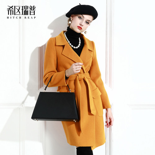 双面中长款无羊绒外套欧美