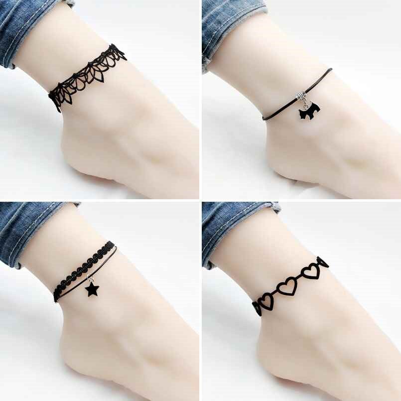 European style court Retro black Lace Anklet fashion temperament Simplicity Versatile Foot ring student Foot ornamentsin the Accessories/Fashion Jewelry, Anklets  category - from Buy2taobao.com to provide professional Taobao agent buy service