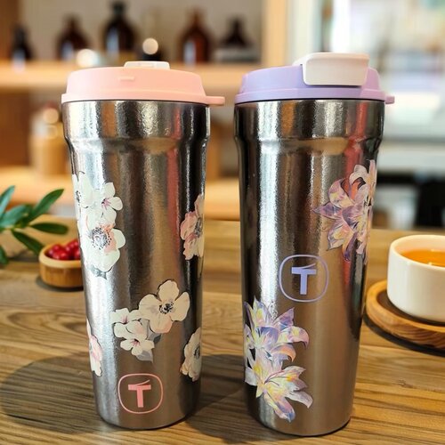 特百惠新品繁花钛杯650ML保温杯
