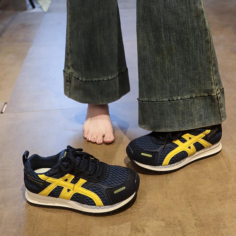 运动鞋女款2025新款秋季透气网面超火德训鞋设计感厚底防滑老爹鞋