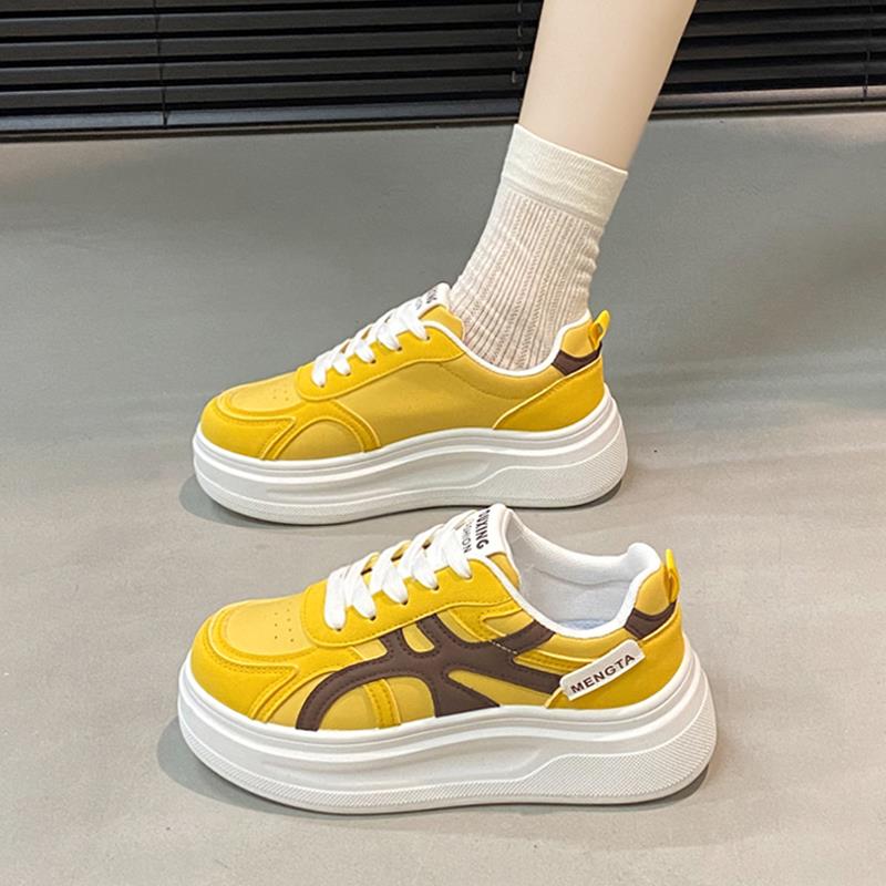 鞋子女2025新款秋季小个子厚底增高老爹板鞋时尚多巴胺休闲运动鞋