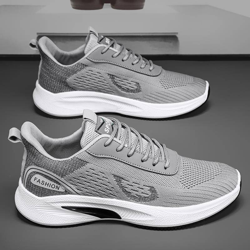 男鞋2025新款秋季透气上班软底休闲运动鞋夏季飞织网面旅游跑步鞋